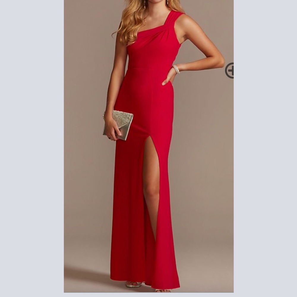 One Shoulder Sheath Dress with Slit